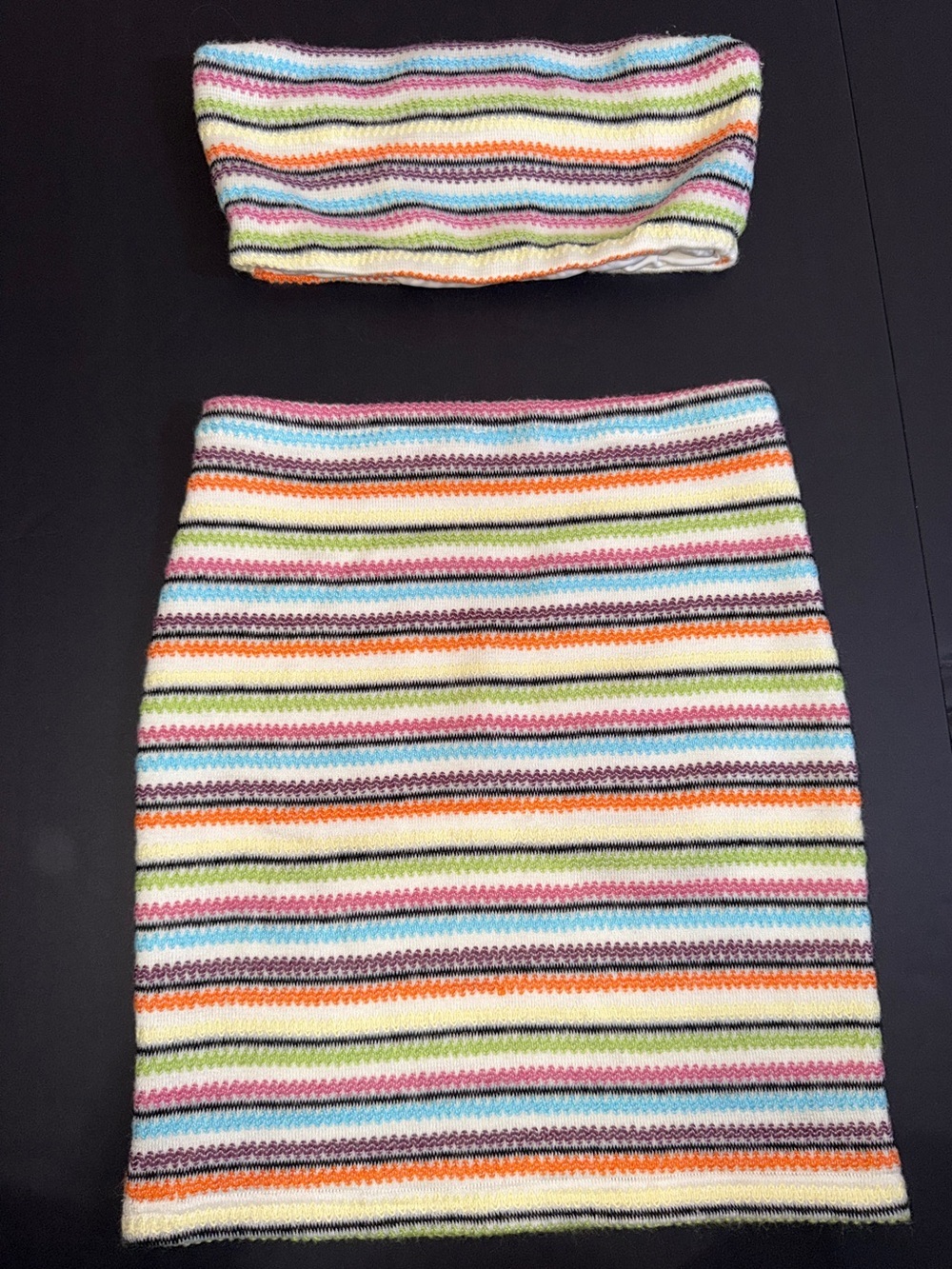 Princess Polly Striped Knit Pencil Skirt in Multi Pastels